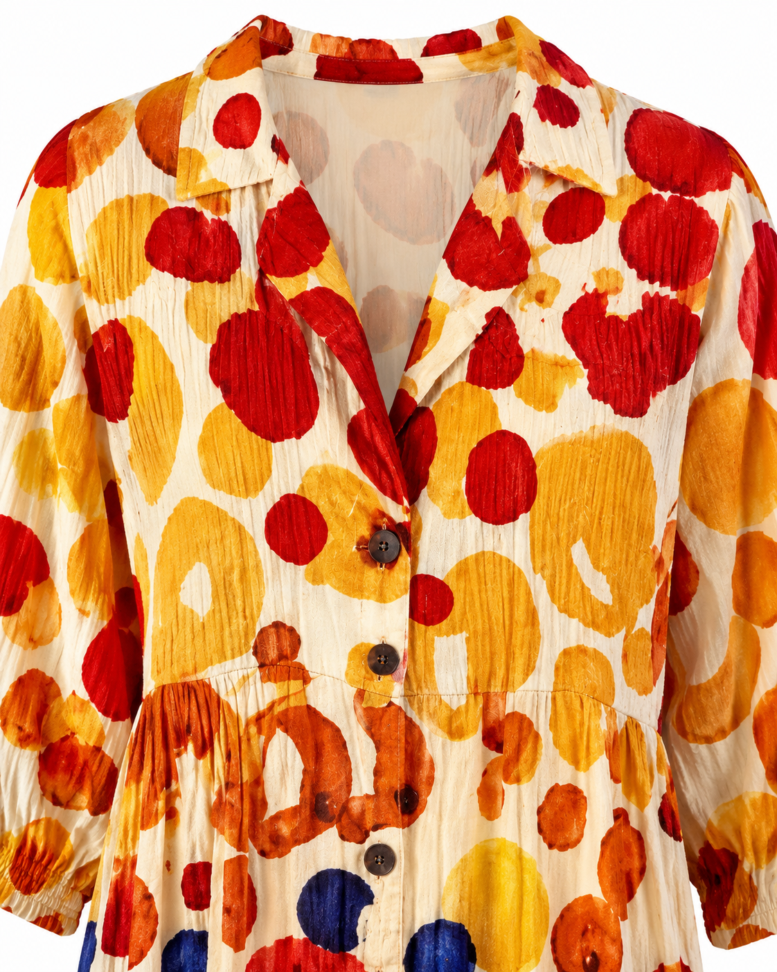 Women's Lightweight Printed Shirt Dress – Relaxed Fit with Button-Front Design