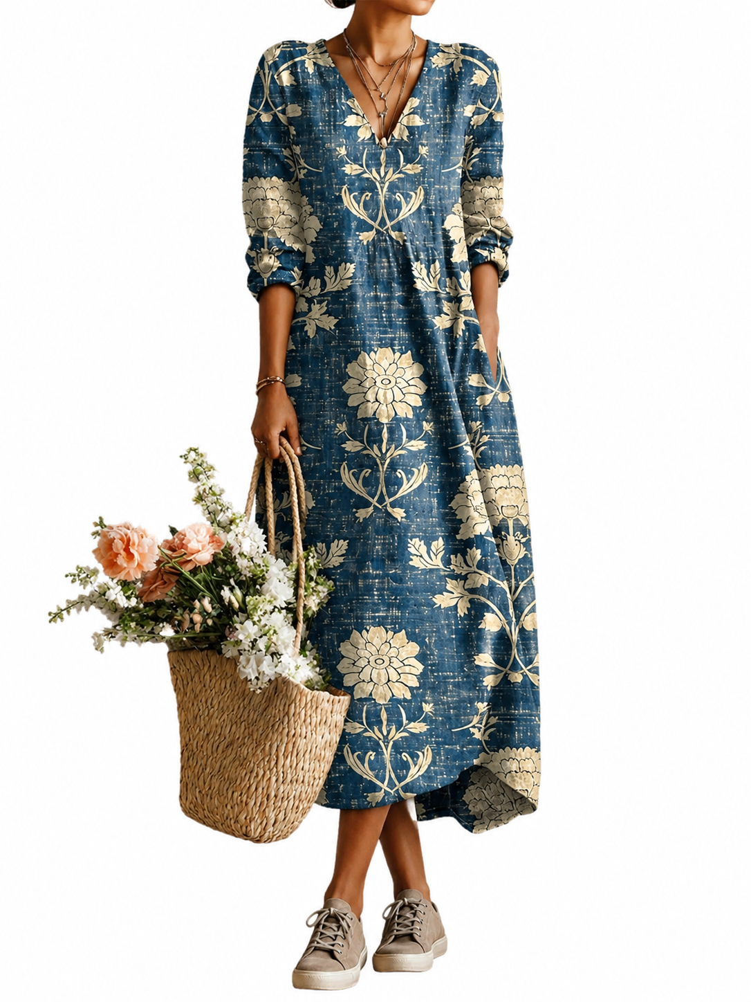 Women's Breathable Summer Dress – Relaxed Fit with Pockets