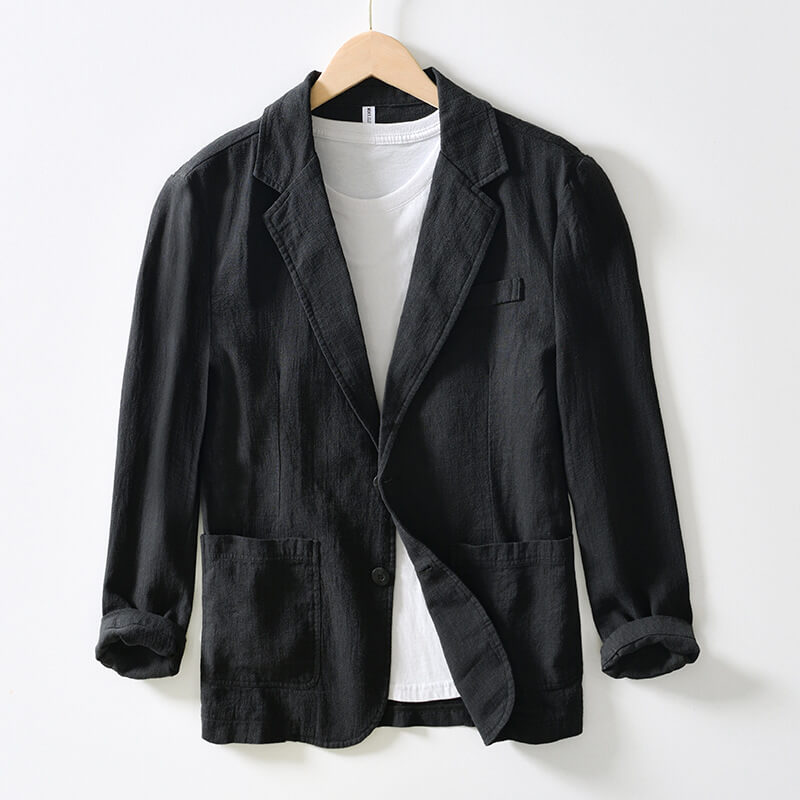 Men's Lightweight Linen Blazer – Breathable Slim Fit for Summer 5