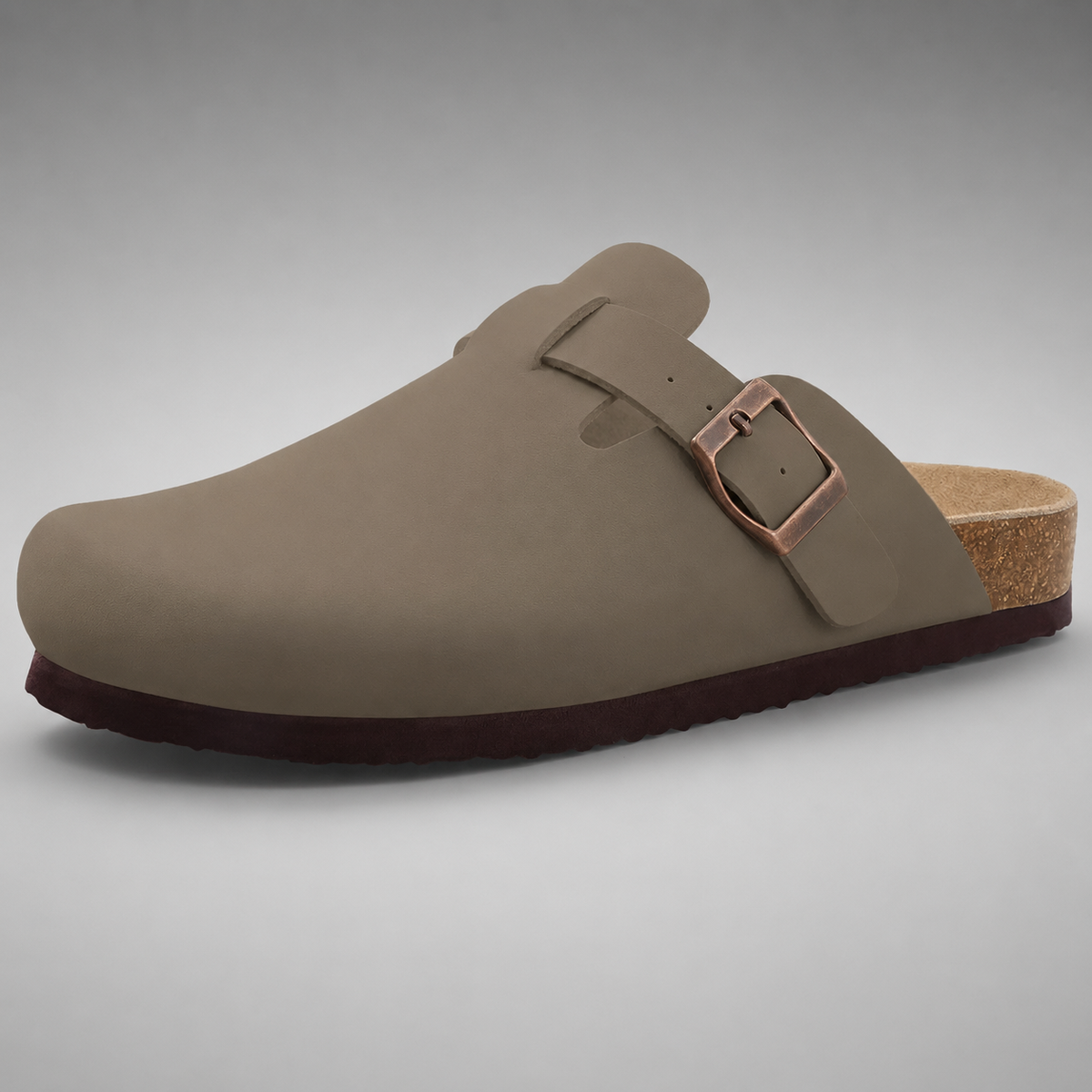 Women's Suede Mules Slippers – Cork Insole with Arch Support