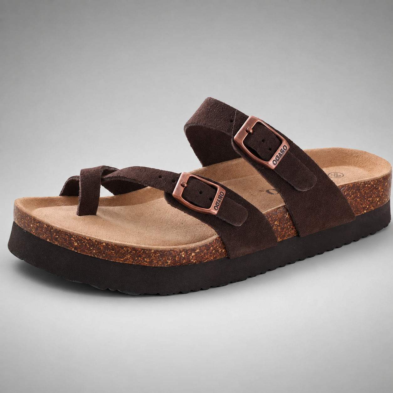 Women's Suede Mules Slippers – Cork Insole with Arch Support
