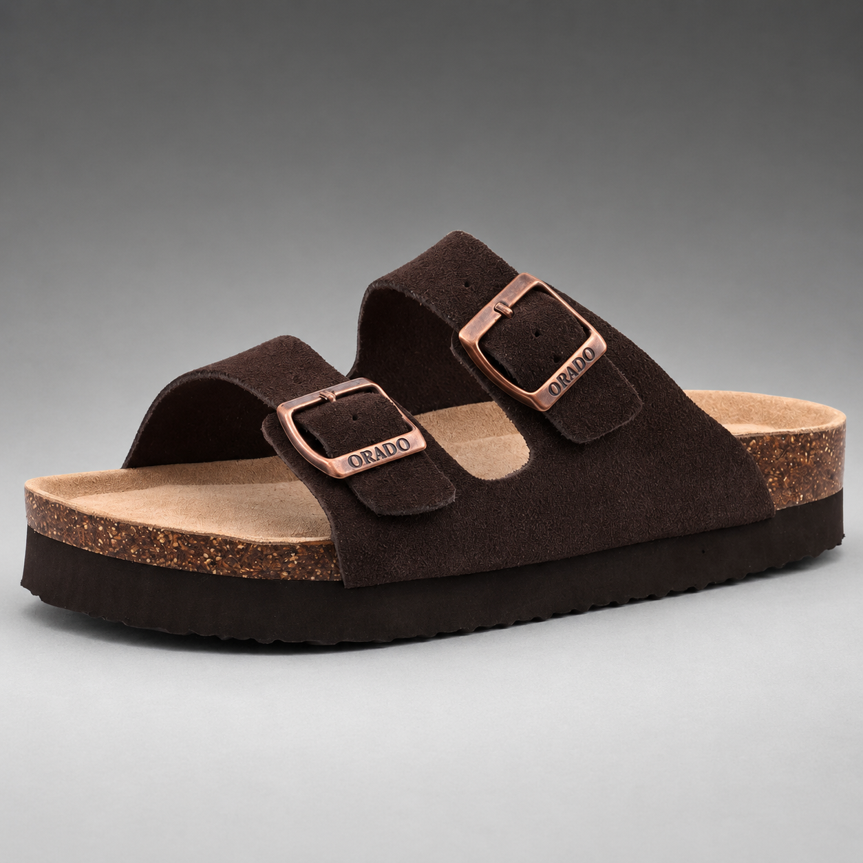 Women's Suede Mules Slippers – Cork Insole with Arch Support