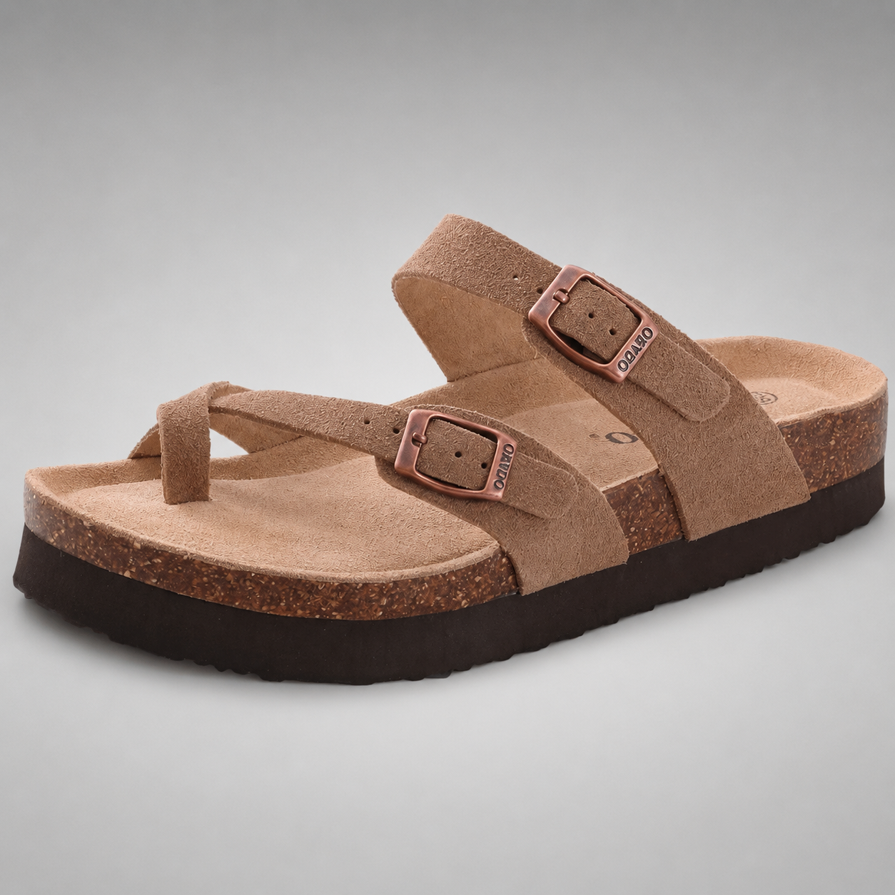 Women's Suede Mules Slippers – Cork Insole with Arch Support