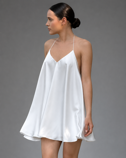 Women's Lightweight Backless Mini Dress – Suspender Design for Summer