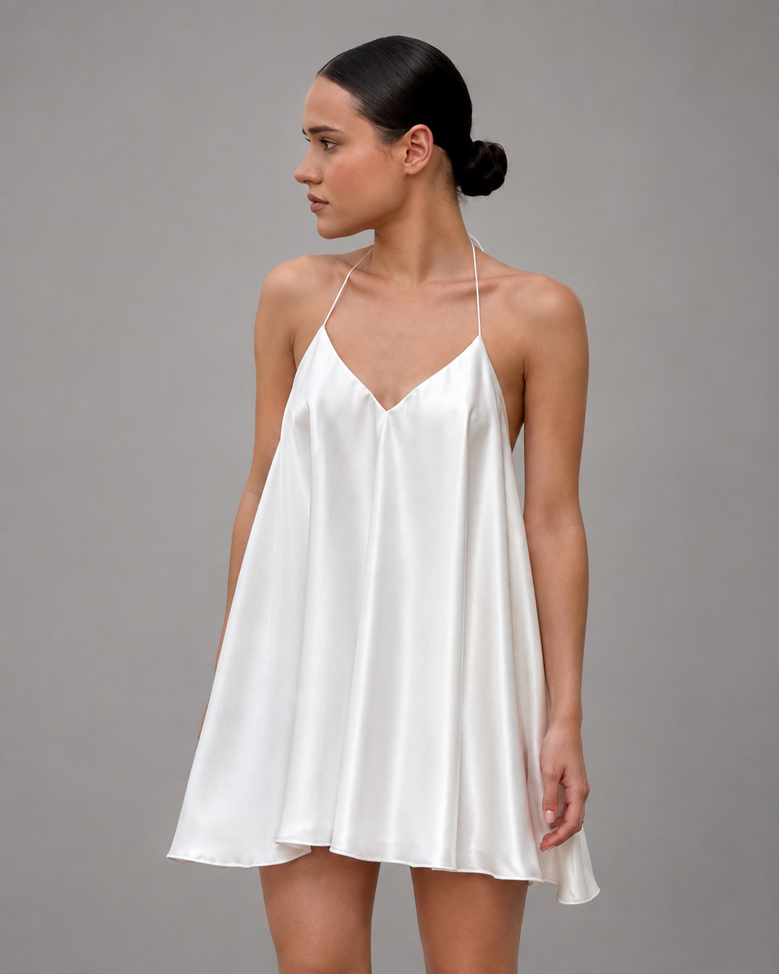 Women's Lightweight Backless Mini Dress – Suspender Design for Summer