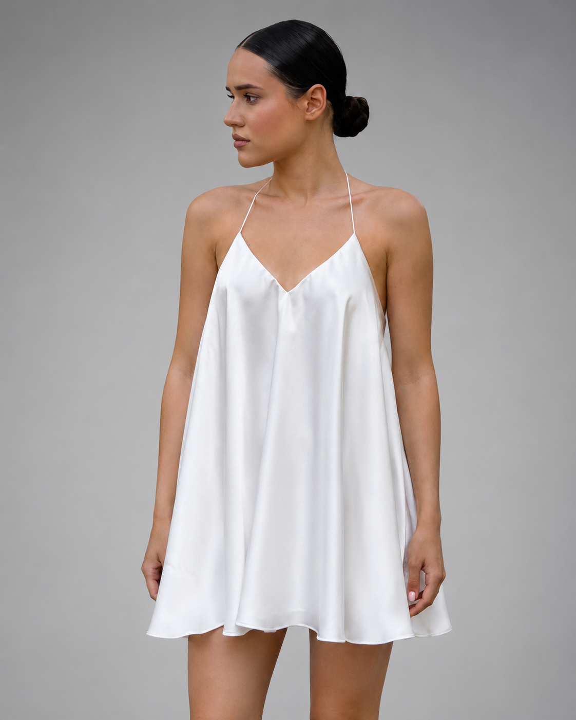 Women's Lightweight Backless Mini Dress – Suspender Design for Summer
