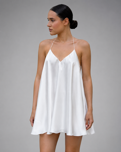 Women's Lightweight Backless Mini Dress – Suspender Design for Summer