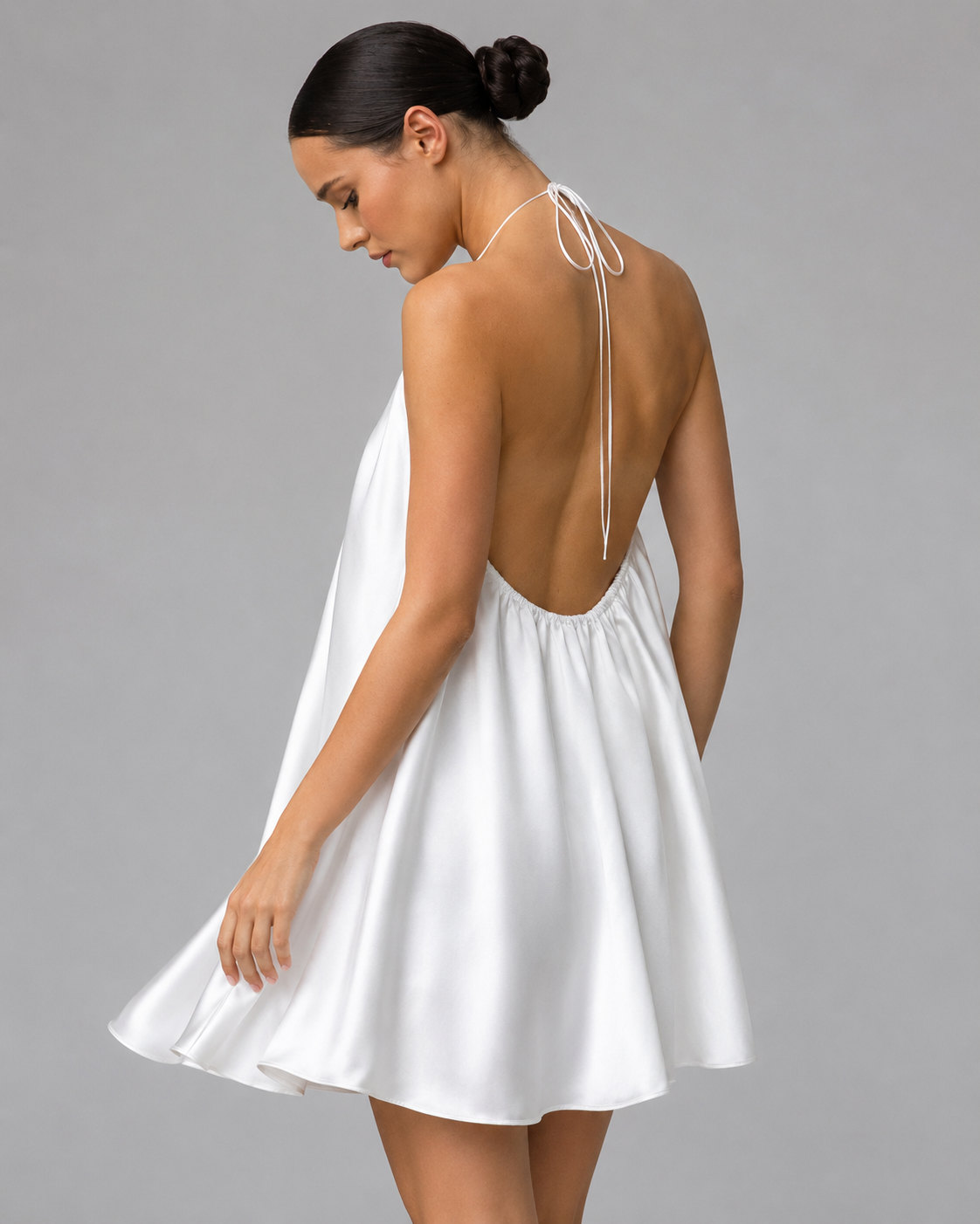 Women's Lightweight Backless Mini Dress – Suspender Design for Summer