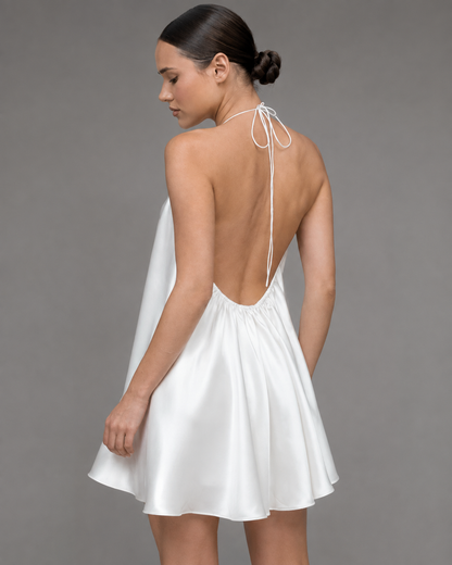 Women's Lightweight Backless Mini Dress – Suspender Design for Summer