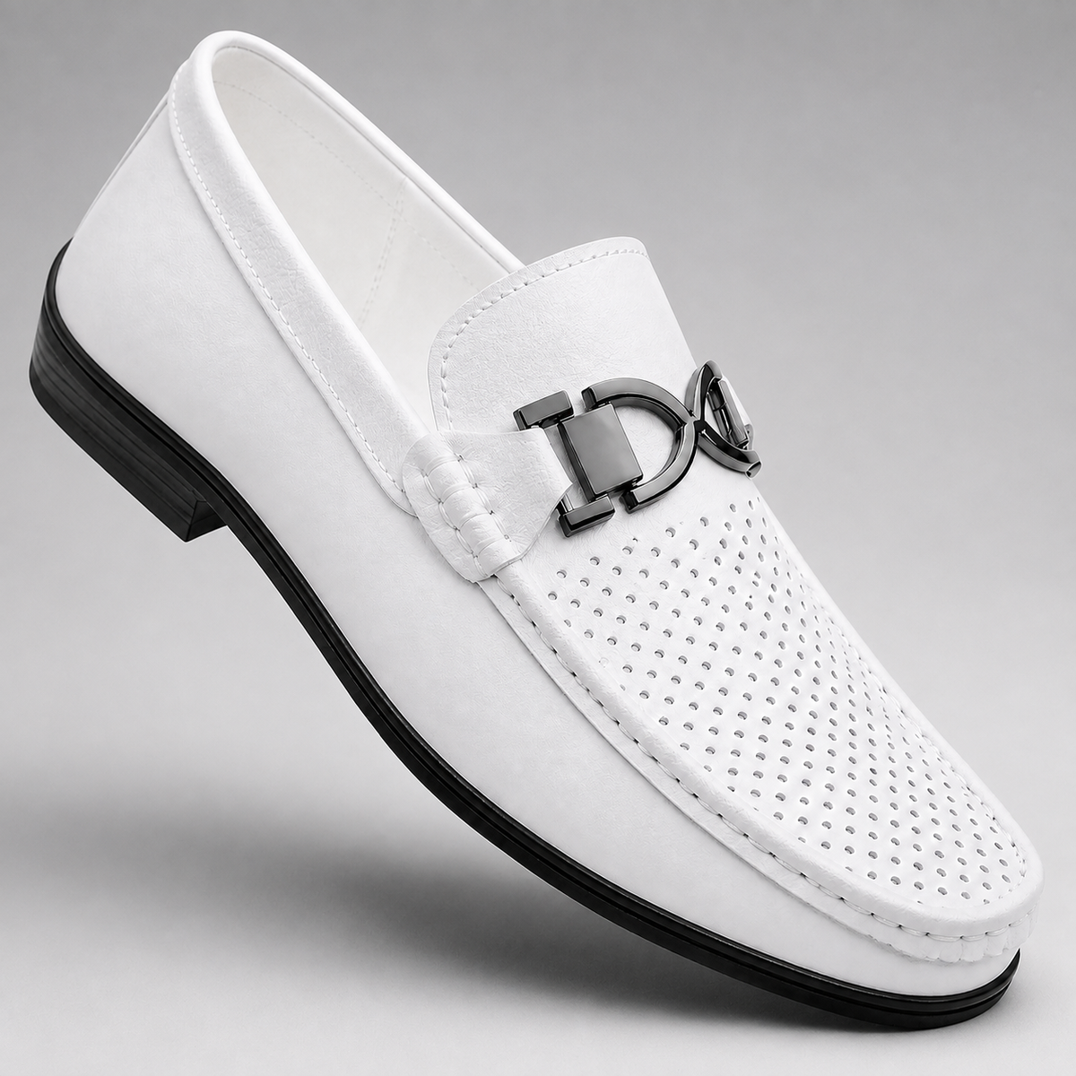 Men's Leather Loafers – Slim Fit with Metal Detail
