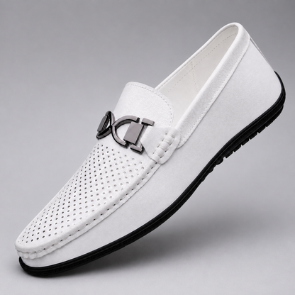 Men's Leather Loafers – Slim Fit with Metal Detail