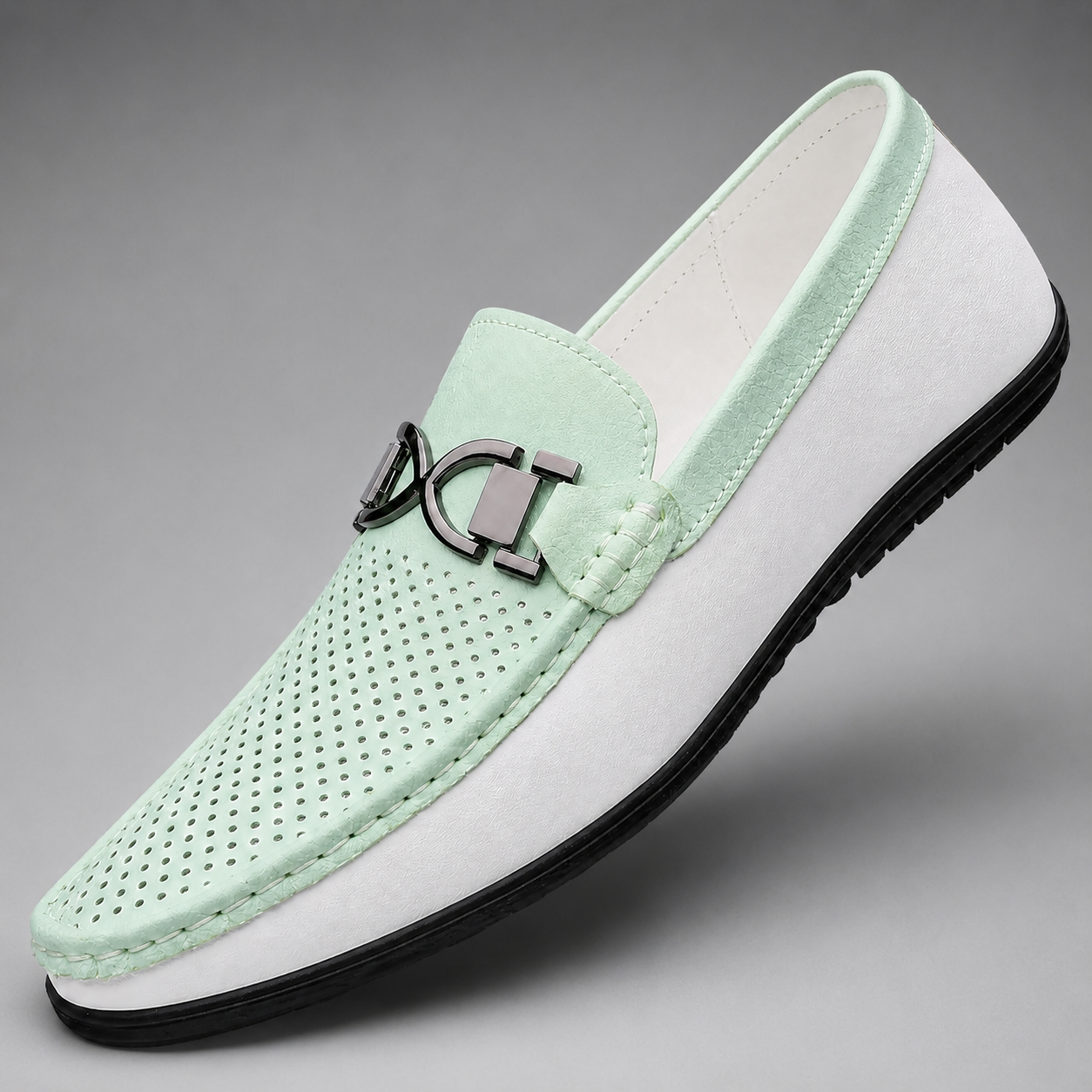 Men's Leather Loafers – Slim Fit with Metal Detail