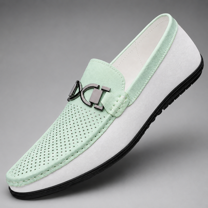 Men's Leather Loafers – Slim Fit with Metal Detail