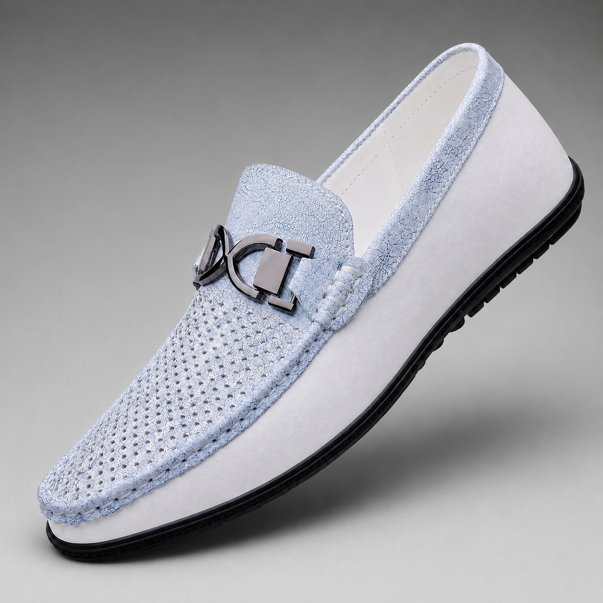 Men's Leather Loafers – Slim Fit with Metal Detail
