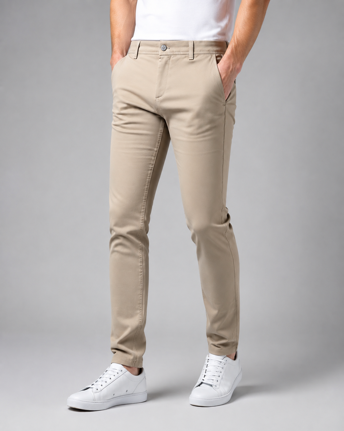 Men's Slim Fit Chino Trousers – Comfortable Stretch Fabric