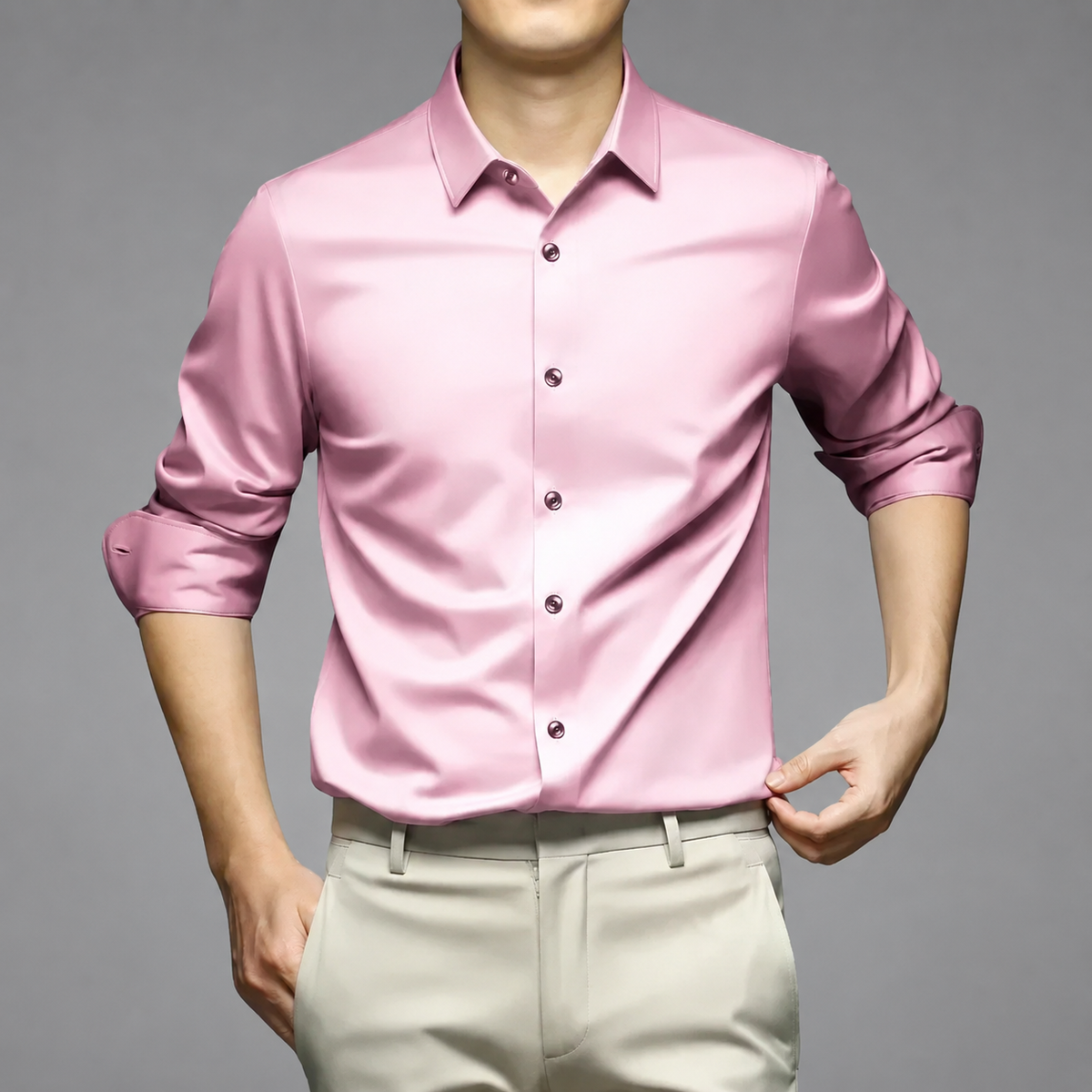 Women's Lightweight Satin Shirt – Slim Fit