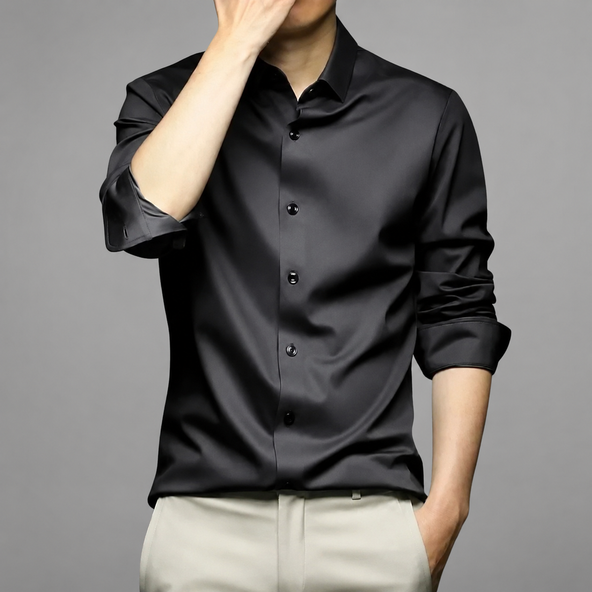 Women's Lightweight Satin Shirt – Slim Fit