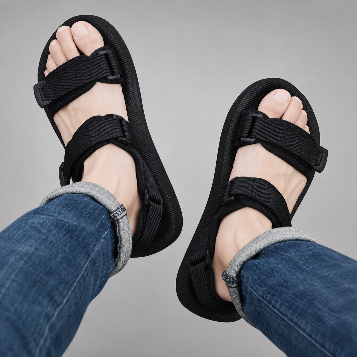 Men's Lightweight Outdoor Sandals – Soft Fabric Upper with Non-Slip EVA Sole