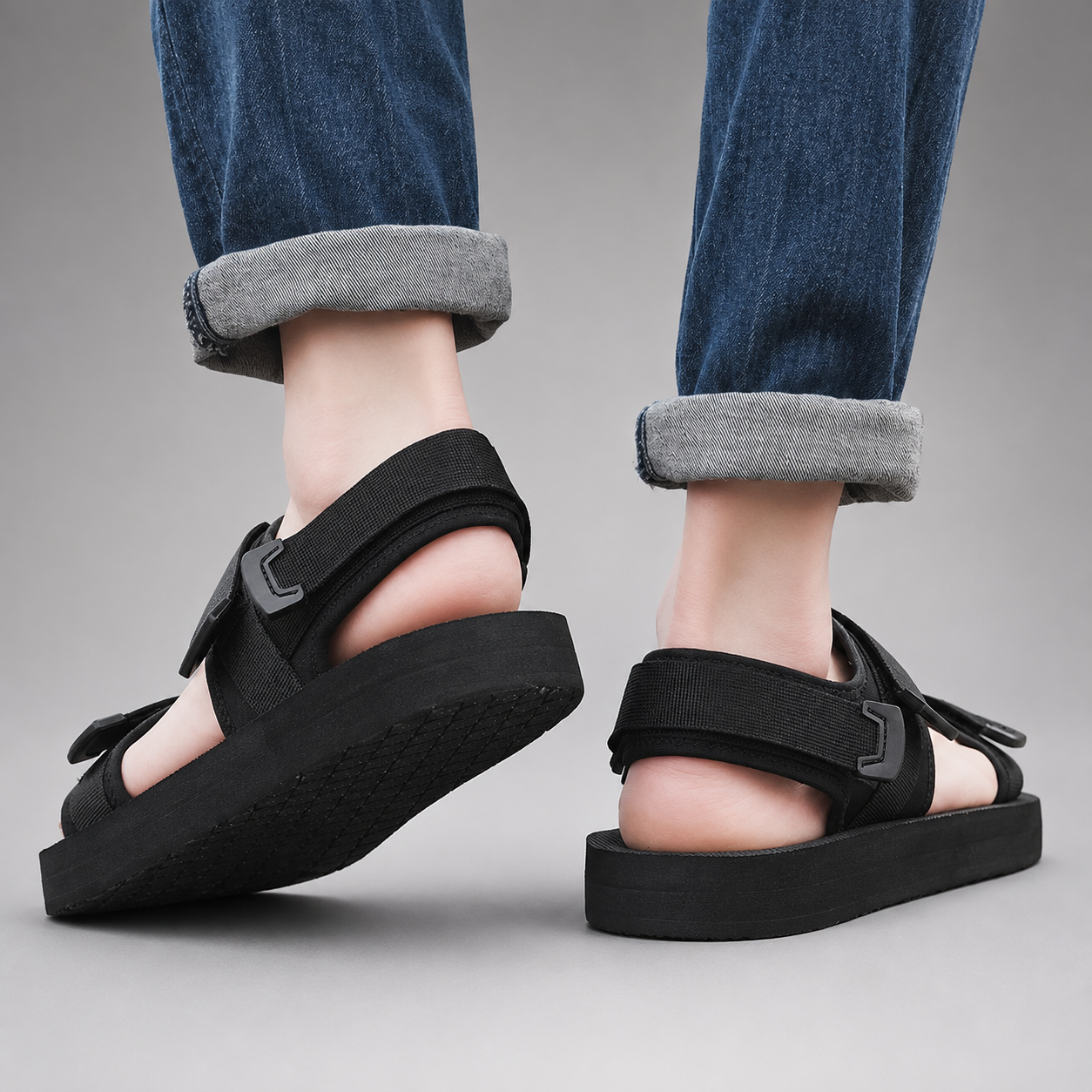 Men's Lightweight Outdoor Sandals – Soft Fabric Upper with Non-Slip EVA Sole