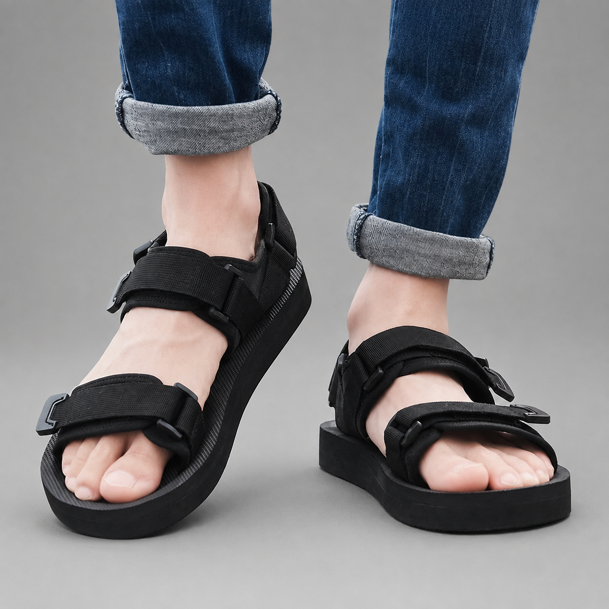 Men's Lightweight Outdoor Sandals – Soft Fabric Upper with Non-Slip EVA Sole