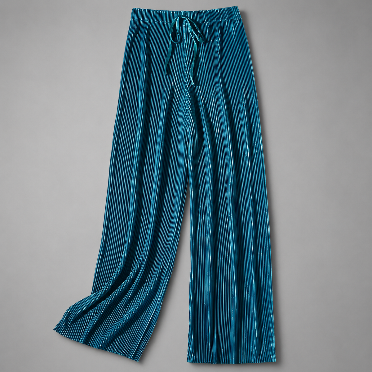 Women's Ice Silk Cropped Pants – Pleated Wide Leg Style