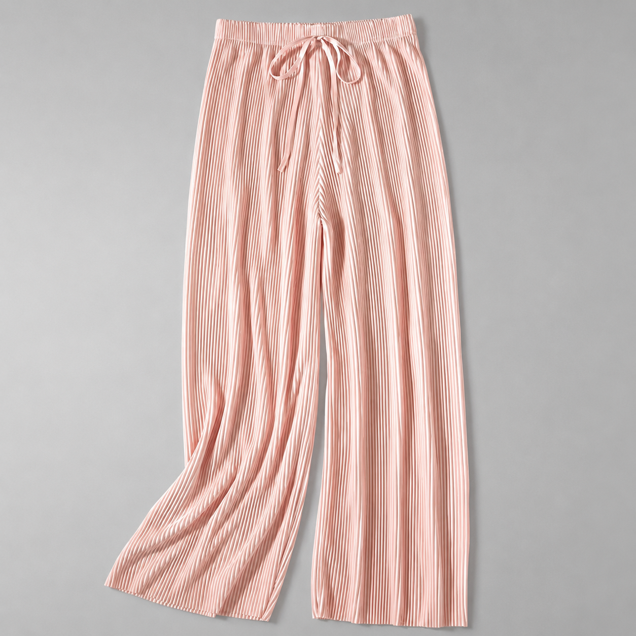 Women's Ice Silk Cropped Pants – Pleated Wide Leg Style