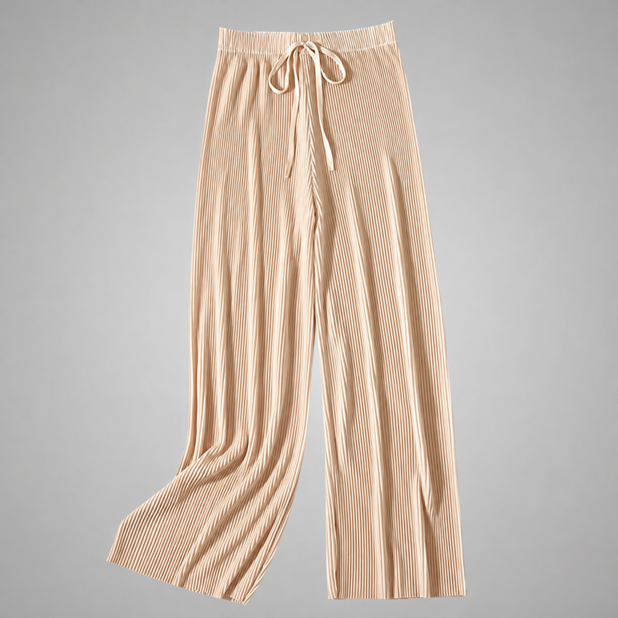 Women's Ice Silk Cropped Pants – Pleated Wide Leg Style