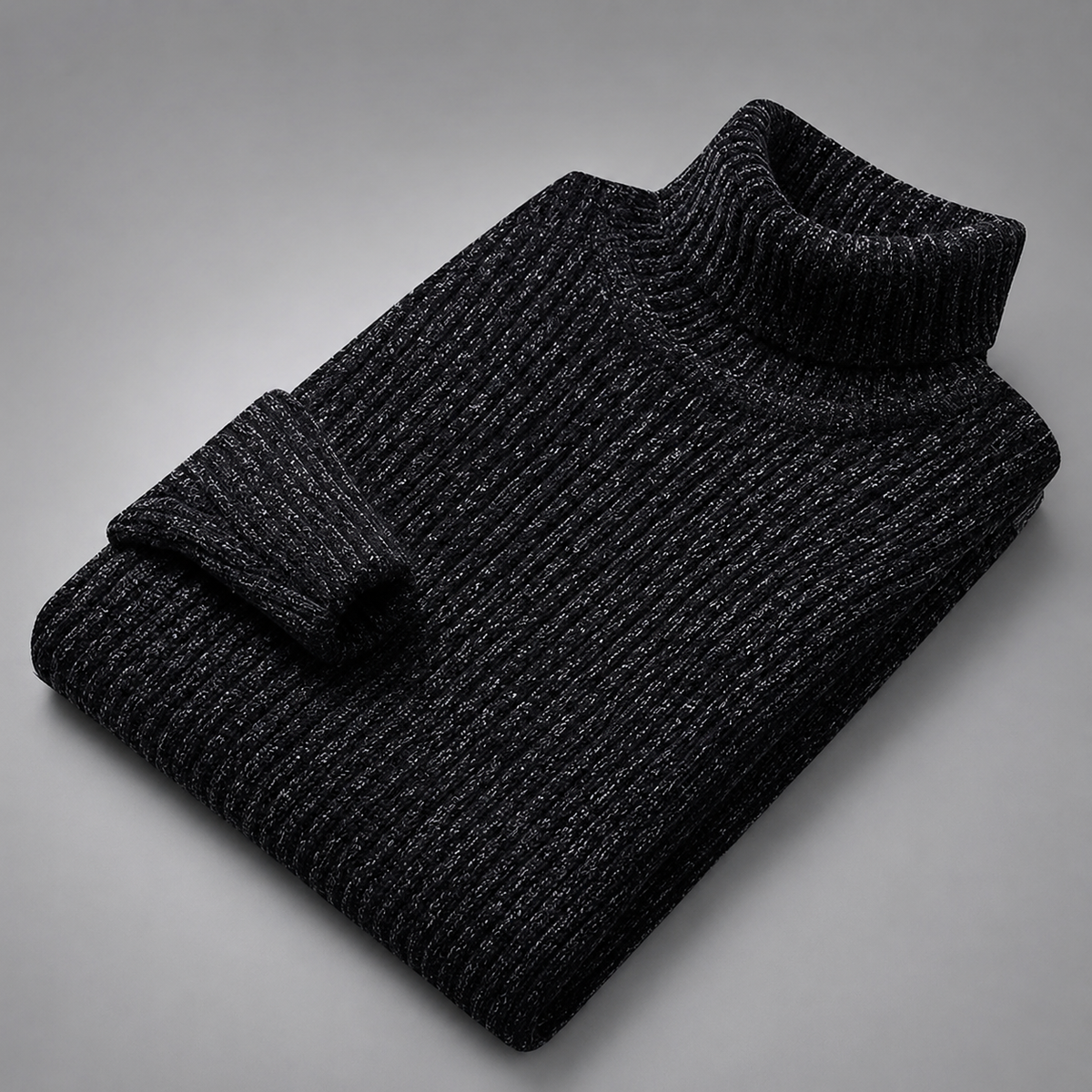 Men's Ribbed Turtleneck Sweater – Textured Knit for Cooler Seasons