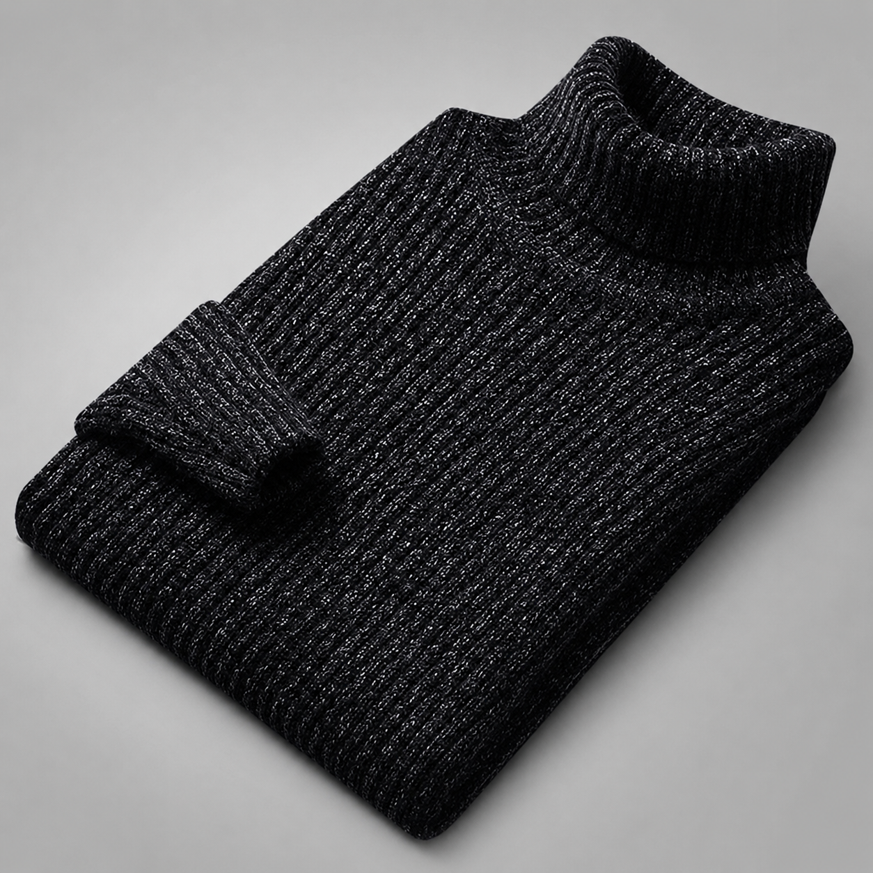 Men's Ribbed Turtleneck Sweater – Textured Knit for Cooler Seasons