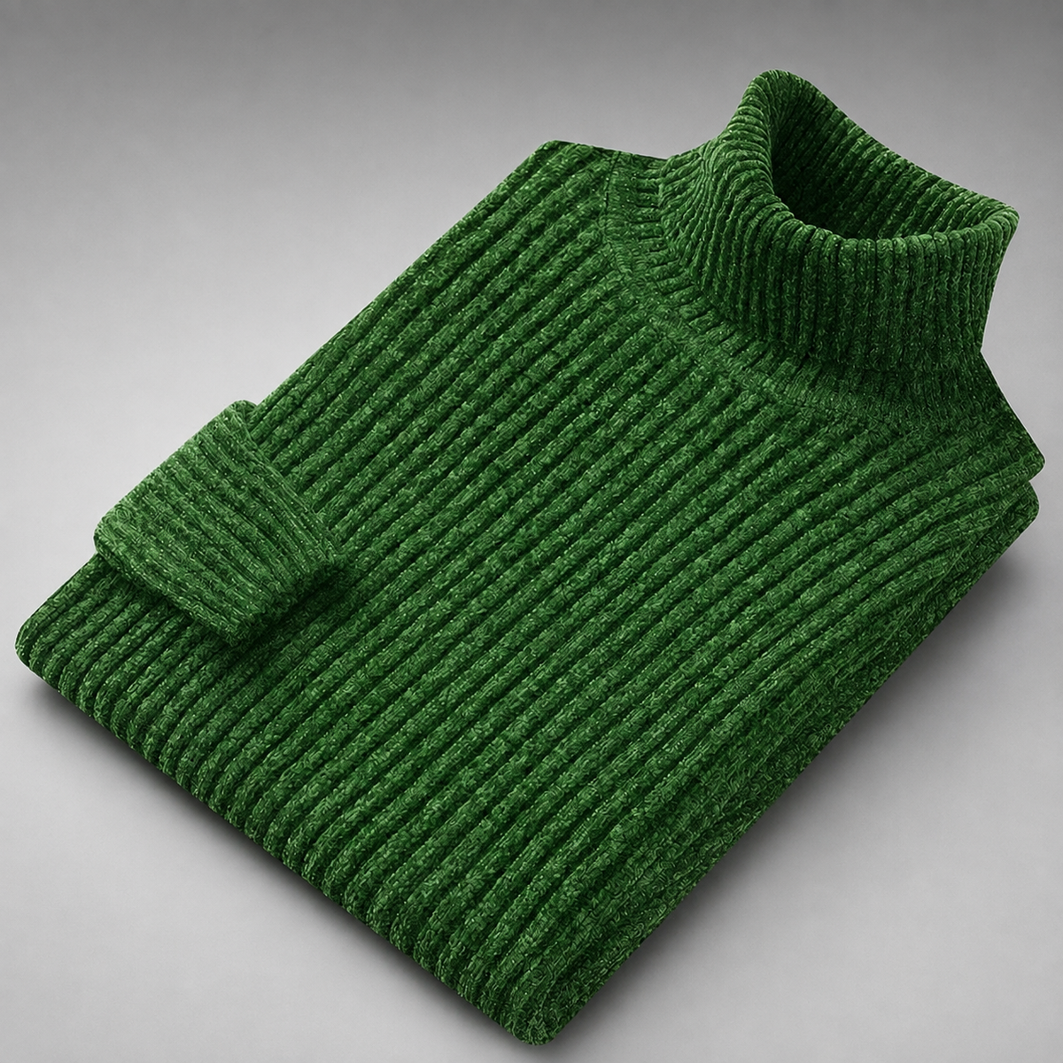 Men's Ribbed Turtleneck Sweater – Textured Knit for Cooler Seasons