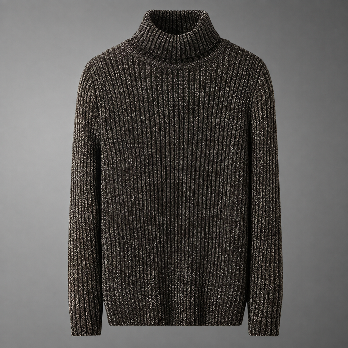 Men's Ribbed Turtleneck Sweater – Textured Knit for Cooler Seasons