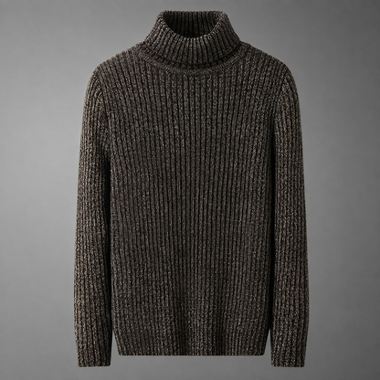 Men's Ribbed Turtleneck Sweater – Textured Knit for Cooler Seasons