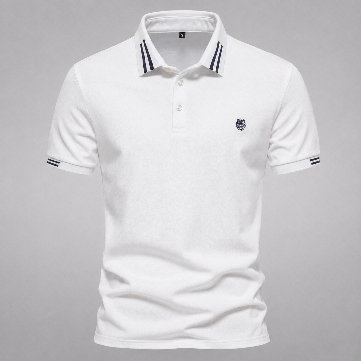 Men's Lightweight Piqué Polo Shirt – Structured Fit with Contrast Collar and Sleeve Trim