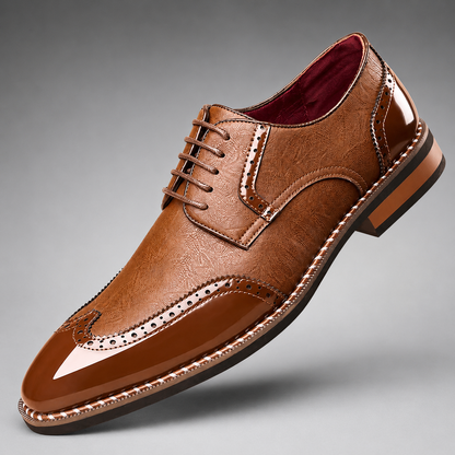 Men's Full-Grain Two-Tone Oxford Shoes – Classic Silhouette with Slim Sole