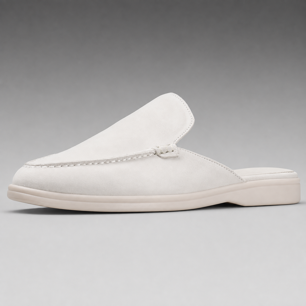 Men's Suede Mules Shoes – Open-Back Slip-On Style with Rubber Sole