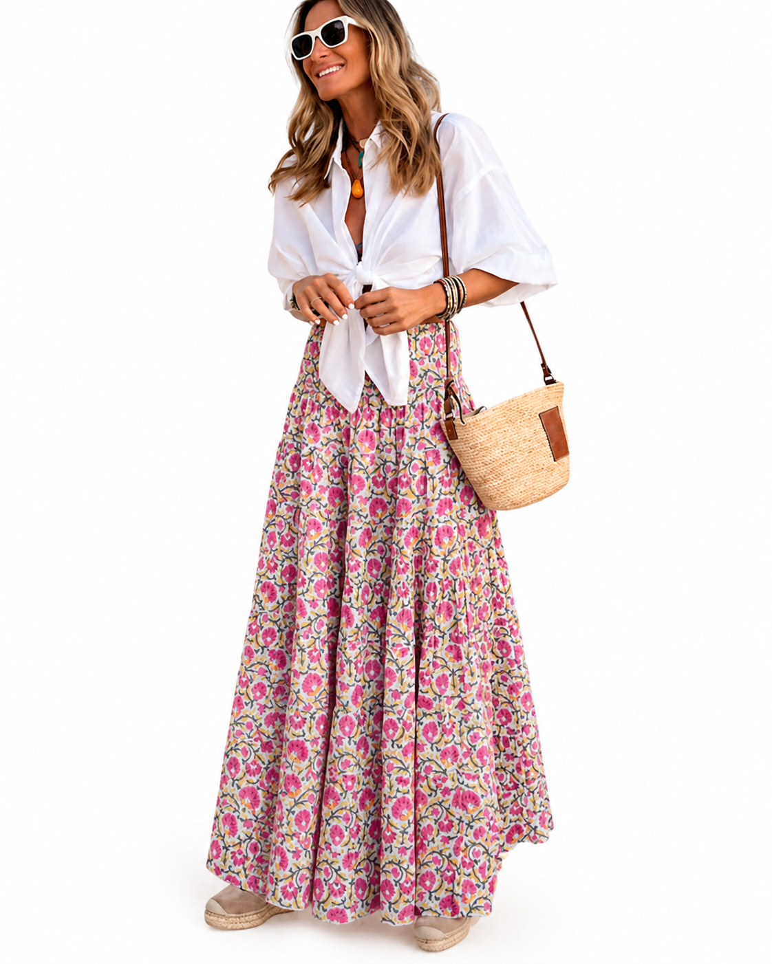 Women's Boho Print Long Summer Skirt – Versatile and Durable