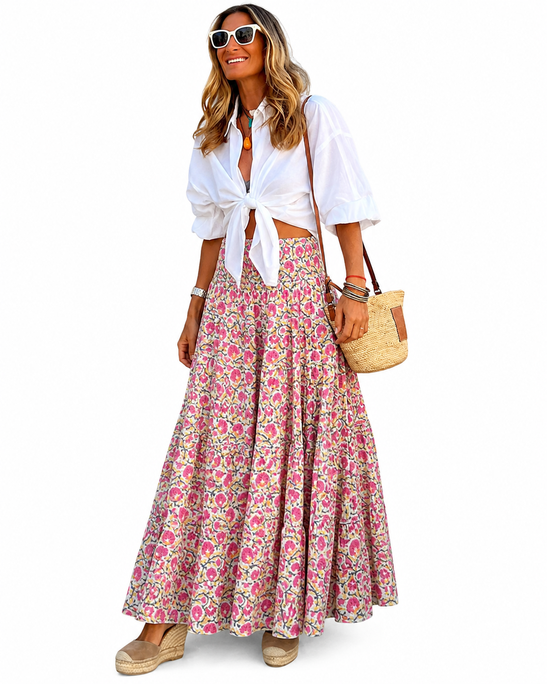 Women's Boho Print Long Summer Skirt – Versatile and Durable