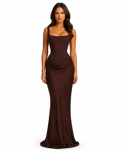 Women's Bodycon Maxi Dress – Sculpted Silhouette with Square Neckline