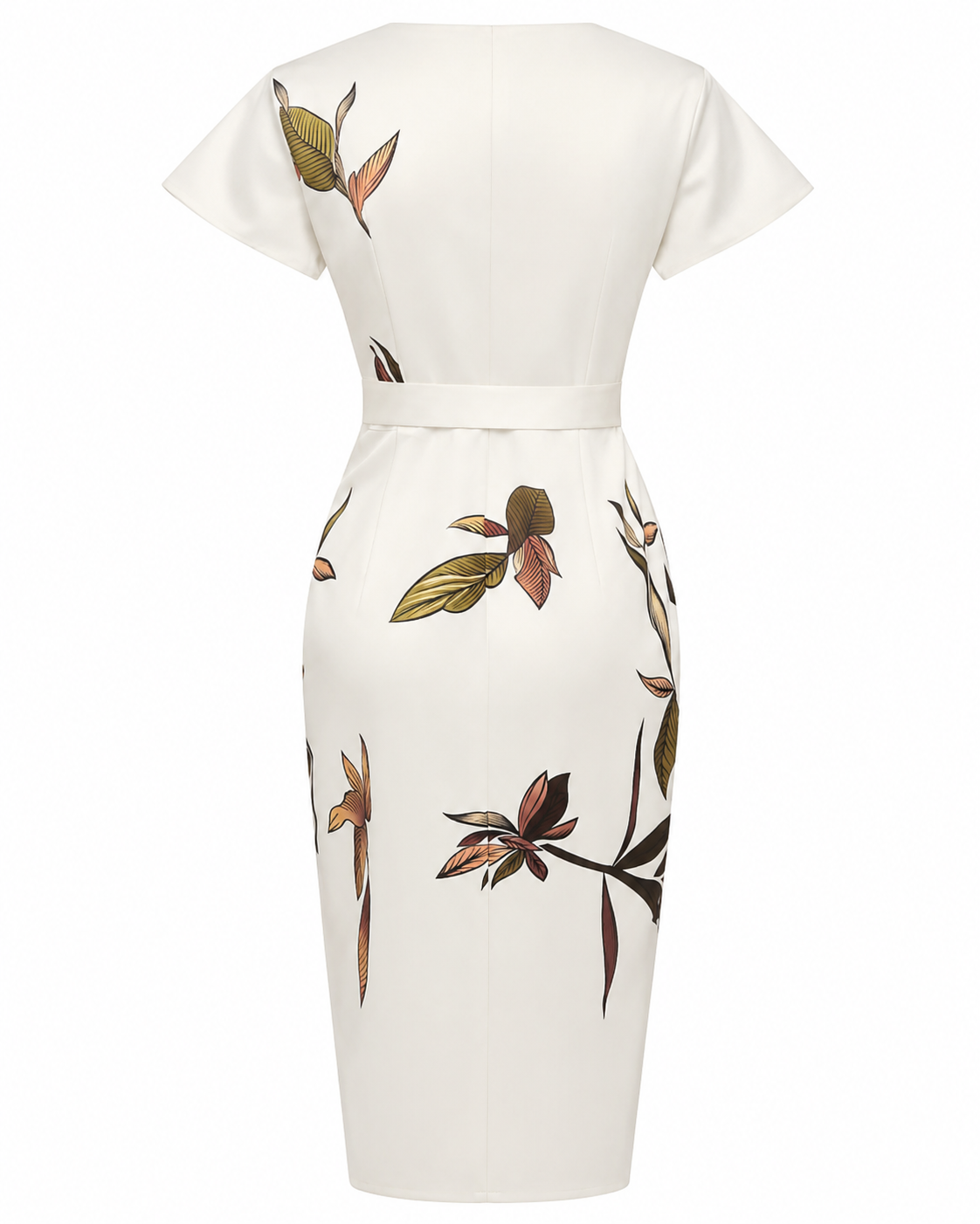 Women's Wrap Midi Dress – V-Neckline with Flutter Sleeves