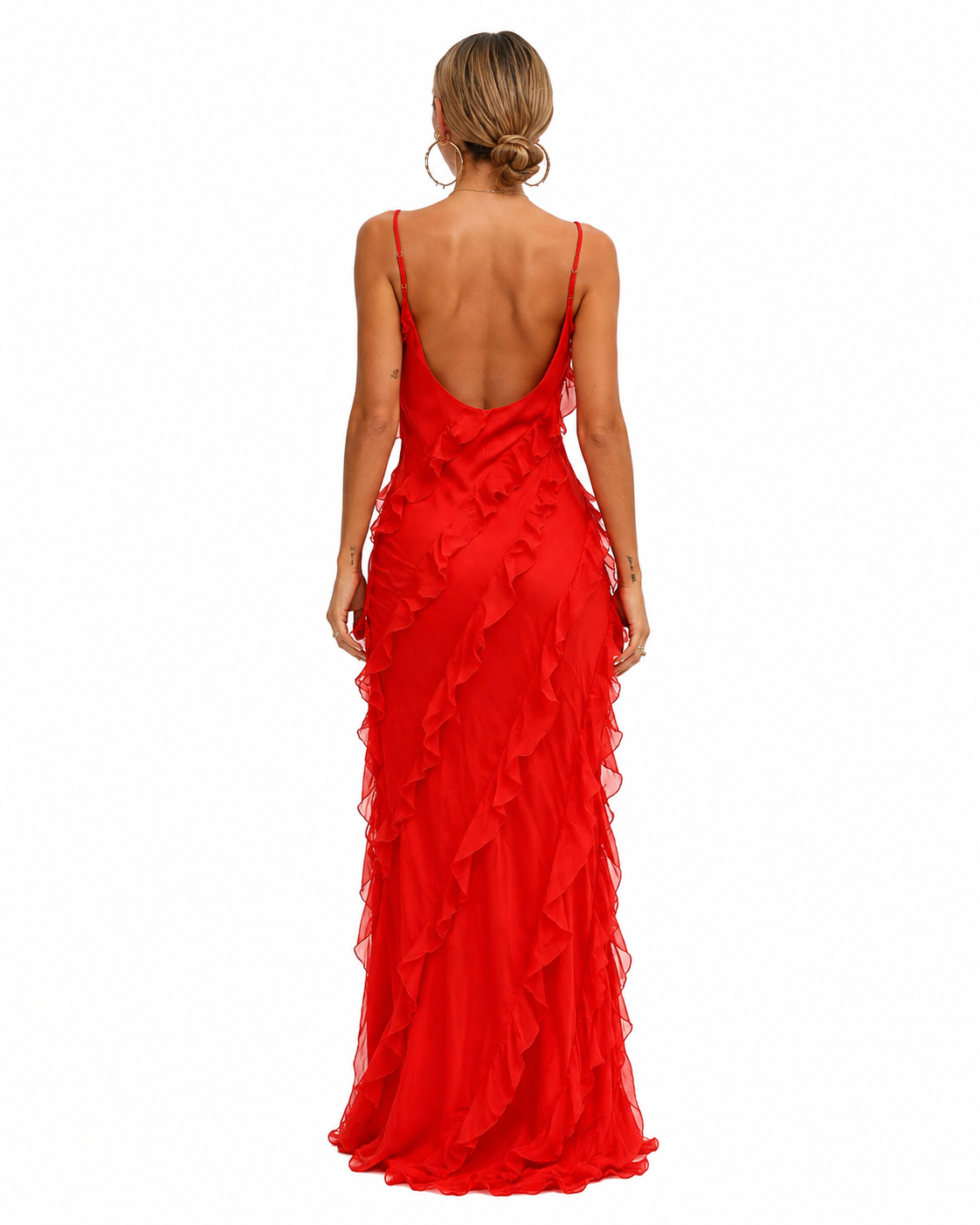 Women's Lightweight Ruffle Maxi Dress – Flowy Relaxed Fit