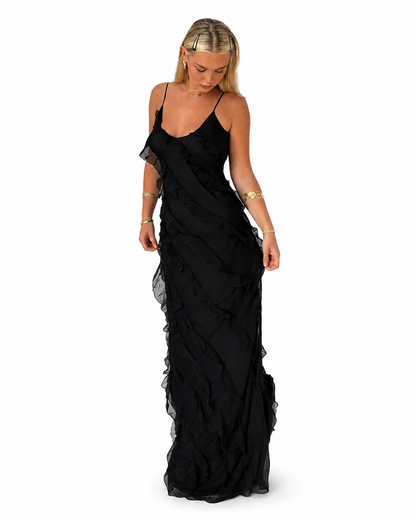 Women's Lightweight Ruffle Maxi Dress – Flowy Relaxed Fit