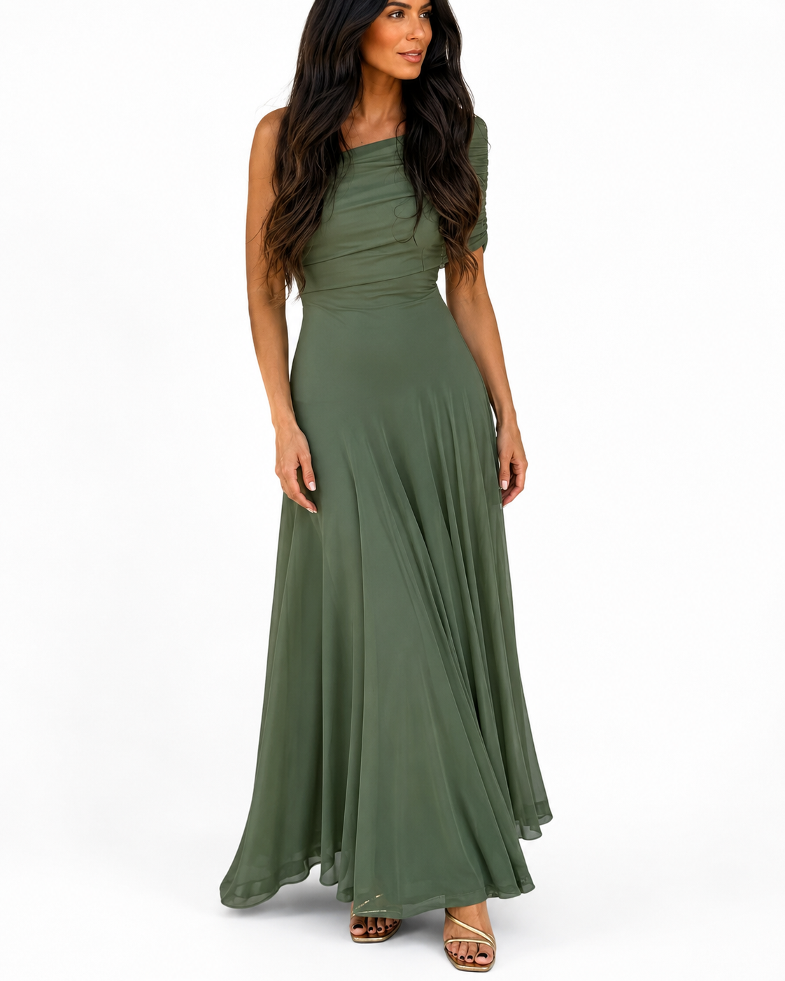 Women's One-Shoulder Pleated Summer Dress – Flattering Fit