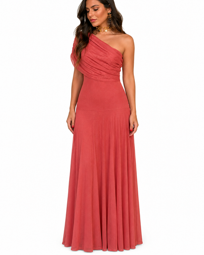 Women's One-Shoulder Pleated Summer Dress – Flattering Fit