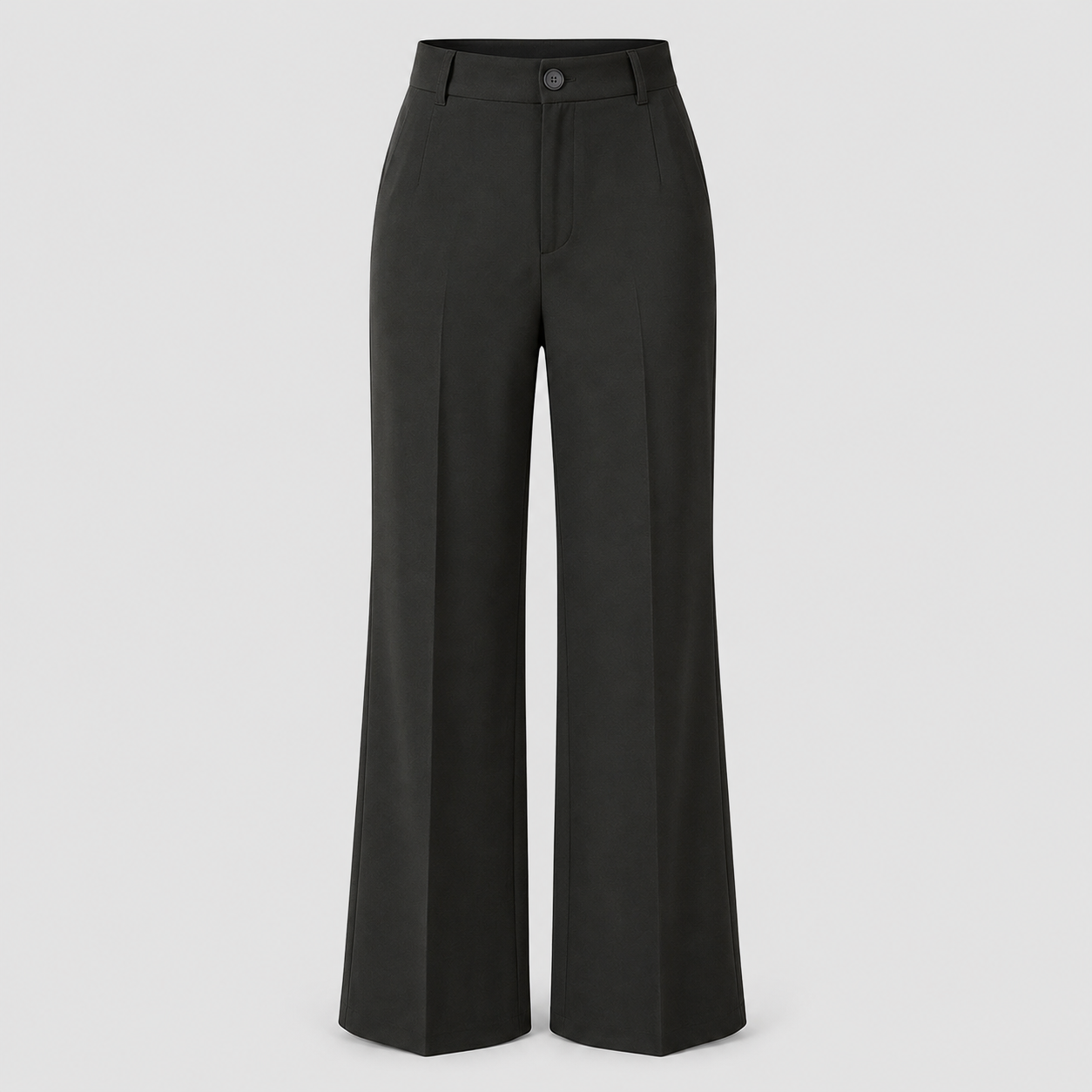 Women's High-Waisted Wide Leg Trousers – Crease Details with Side Pockets