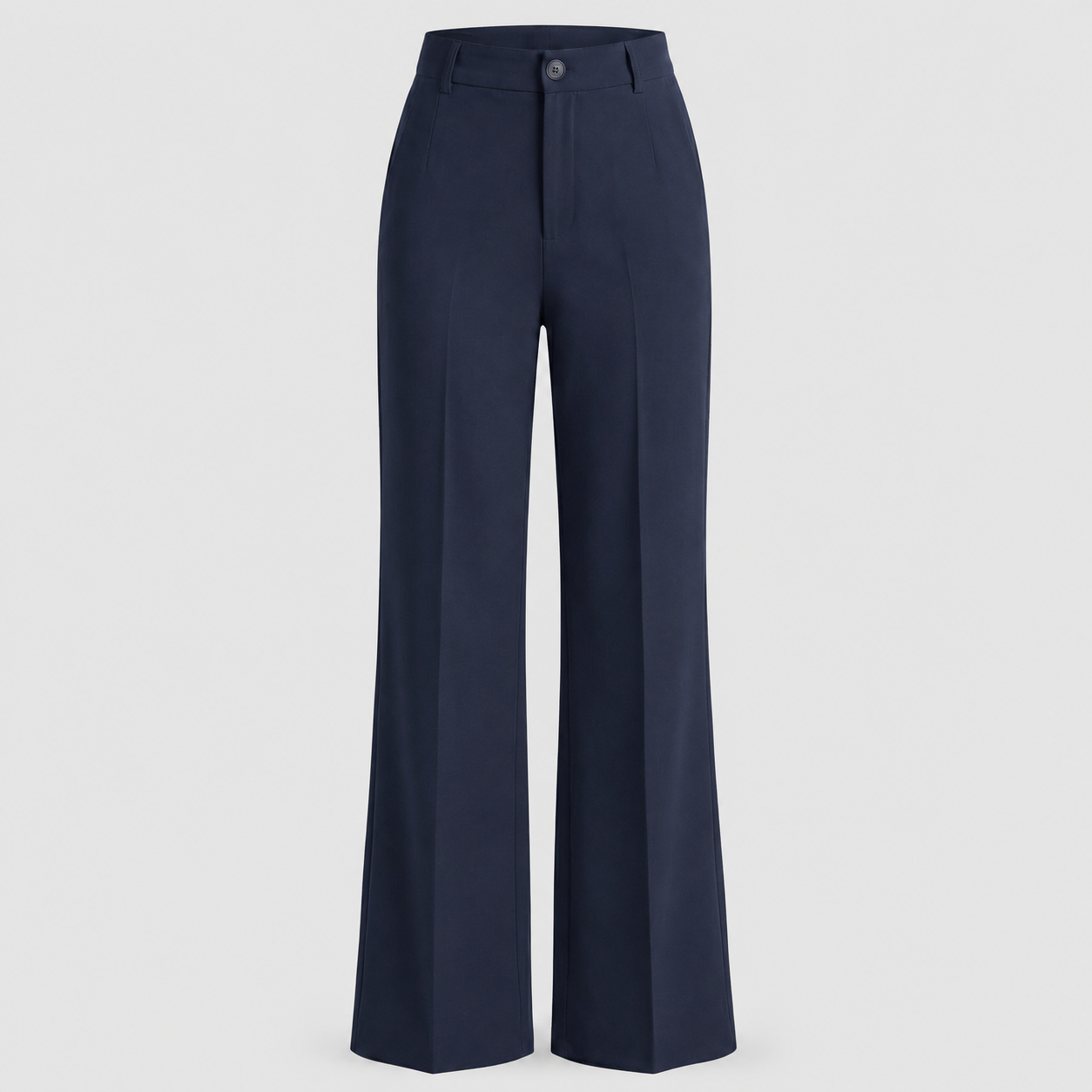 Women's High-Waisted Wide Leg Trousers – Crease Details with Side Pockets