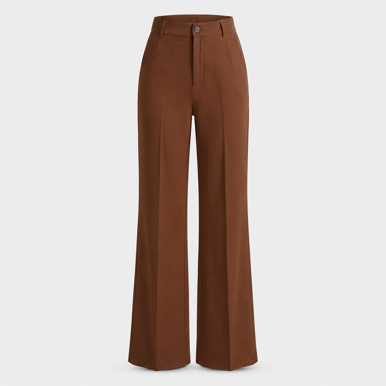 Women's High-Waisted Wide Leg Trousers – Crease Details with Side Pockets