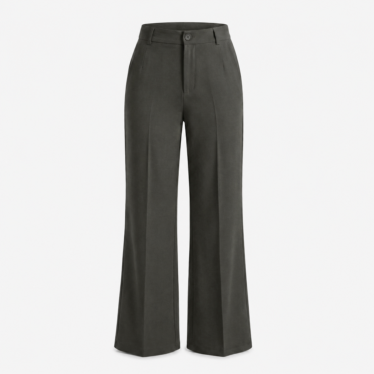 Women's High-Waisted Wide Leg Trousers – Crease Details with Side Pockets