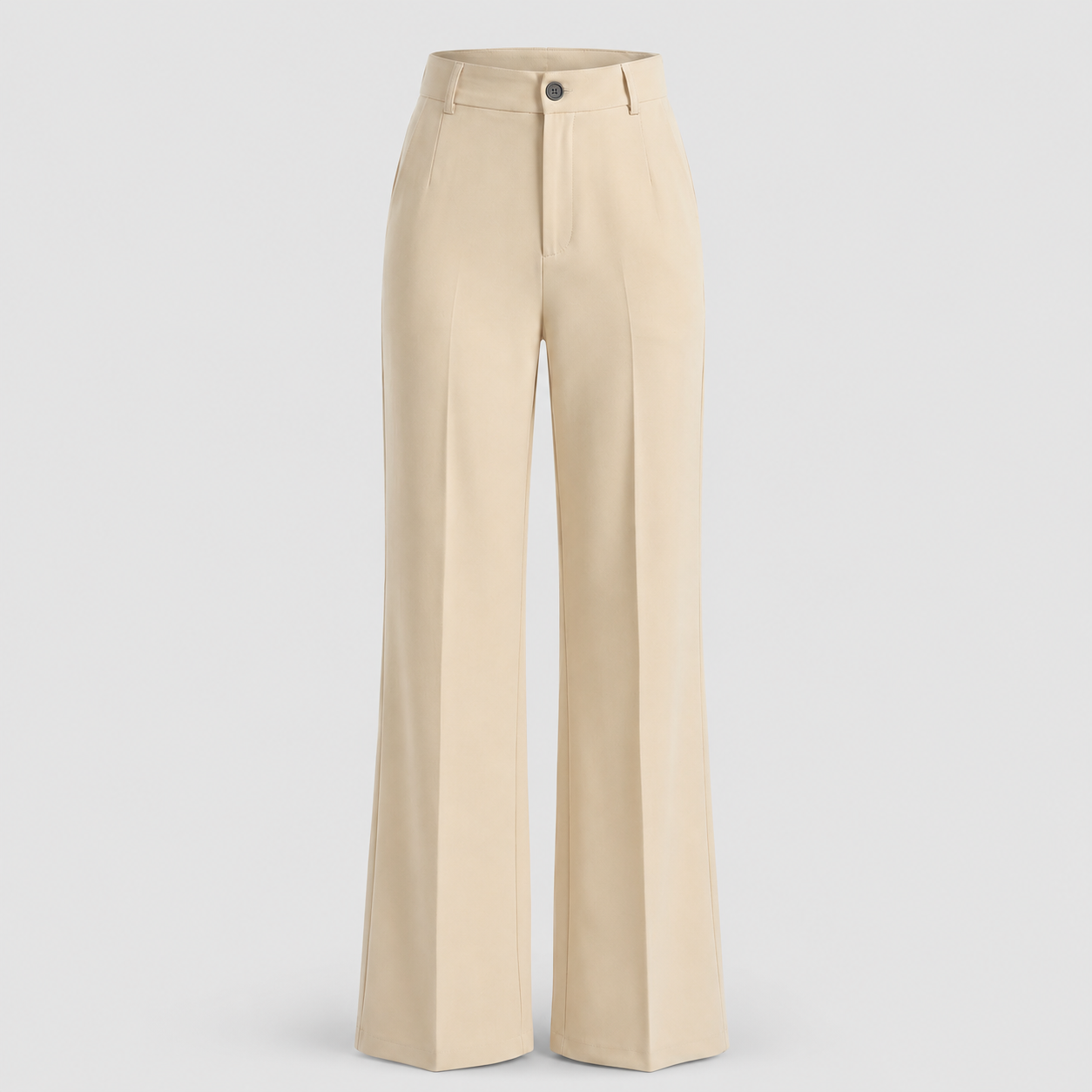 Women's High-Waisted Wide Leg Trousers – Crease Details with Side Pockets