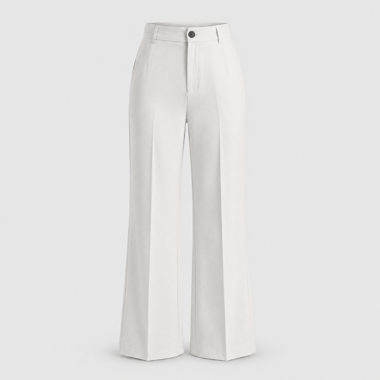 Women's High-Waisted Wide Leg Trousers – Crease Details with Side Pockets
