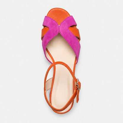 Women's Synthetic Wedge Heel Sandals – Adjustable Ankle Strap with Cushioned Sole